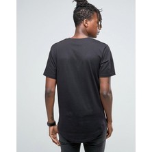 Bpm Long Line Basic Erkek Tişört Siyah