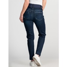 Busa Hamile Mom Fit Ribanalı Açık Mavi Jean