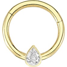 Altın Sepeti Altın Damla Taşlı Tragus Piercing