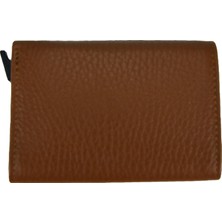 Karalı Taba Renk Mekanizmalı  Deri Cüzdan  Kartlık