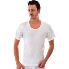 Tutku 6 Adet 0103 Bisiklet Yaka Yarım Kol Fanila Beyaz