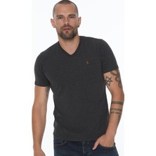 Dewberry İkili Set T8568 V Yaka Erkek T-Shirt-Siyah-Antrasit