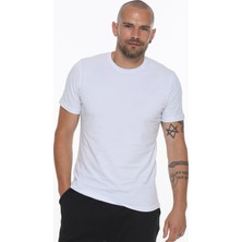 Dewberry İkili Set T8569 Bisiklet Yaka Erkek T-Shirt-Beyaz - Lacivert