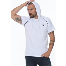 Dewberry İkili Set T8570 Kapüşonlu Erkek T-Shirt-Beyaz - Lacivert