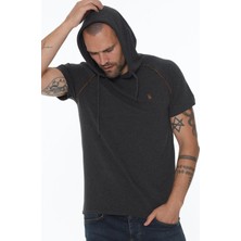 Dewberry İkili Set T8570 Kapüşonlu Erkek T-Shirt-Siyah-Antrasit