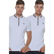 Dewberry İkili Set T8571 Fermuarlı Erkek T-Shirt