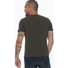 Dewberry T8568 V Yaka Erkek T-Shirt-Haki