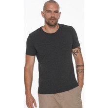 Dewberry T8569 Bisiklet Yaka Erkek T-Shirt-Antrasit