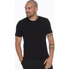 Dewberry Üçlü Set T8569 Bisiklet Yaka Erkek T-Shirt-Siyah