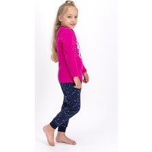 U.S. Polo Assn. Fuşya Lisanslı Kız Çocuk Pijama Takımı