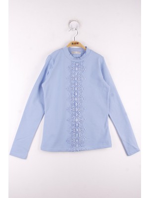 Toontoy Kız Çocuk Önü Dantelli Okul T-Shirt