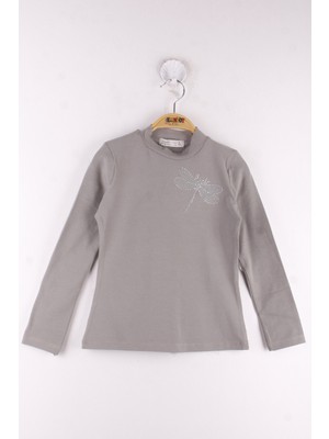 Toontoy Kız Çocuk Yusufçuk Taş İşlemeli Okul T-Shirt