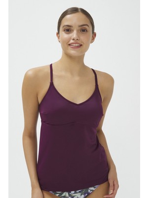 Penti Bordo Basic Tankini Bikini Üstü