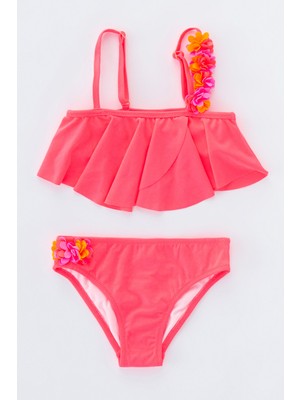 Penti Parlak Pembe Kız Çocuk Rosy Tek Omuz Bikini Takımı