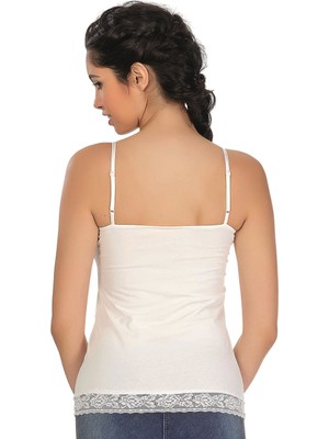 Özkan 22795 Kadın İp Askılı Dantelli Modal Atlet