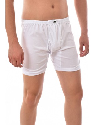 Tutku 12 Adet   0110 Erkek Paçalı Boxer Beyaz