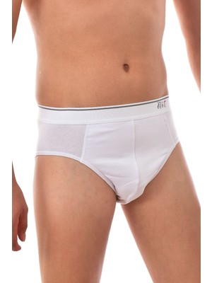 Tutku 12 Adet  1351  Likralı Kemerli Elasthan Erkek Slip Beyaz