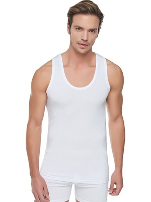 Tutku Erkek Beyaz 6'lı Paket Pamuklu Ribana Sporcu Atleti