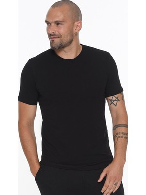 Dewberry T8569 Bisiklet Yaka Erkek T-Shirt-Siyah