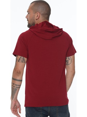 Dewberry T8570 Kapüşonlu Erkek T-Shirt-Bordo