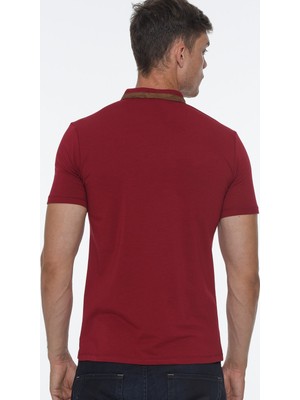 Dewberry T8571 Fermuarlı Erkek T-Shirt-Bordo