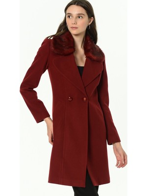 Dewberry Z6643 Kadın Kaban-Bordo