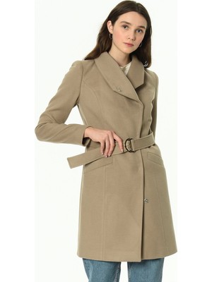 Dewberry Z6644 Kadın Kaban-Bej