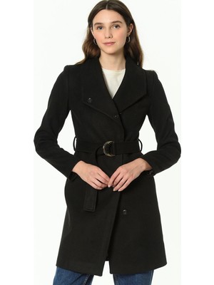 Dewberry Z6644 Kadın Kaban-Siyah