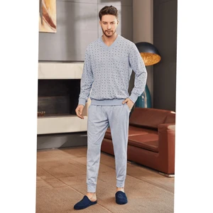 By Mecit Pijama 2757 Mavi Büyük Beden Erkek Pijama Takımı