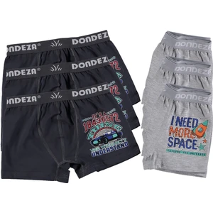 6'lı Eko Baskılı Erkek Çocuk Boxer