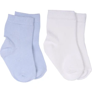 Kiti Kate 95675 2'li Organik Bebek Çorabı Ekru - Mavi 18 - 24 Ay