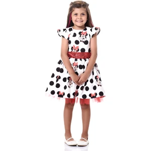 Eylül Elif Butik Kız Çocuk Beyaz Minnie Mouse Elbise