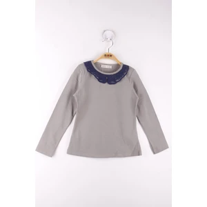 Kız Çocuk Yaka Dantel Detaylı Tişört