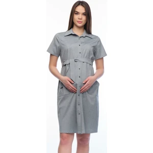 Hamile Önden Düğmeli Cepli Günlük Elbise