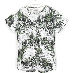 365 Derece Baskılı Şık Erkek Çocuk Tişört 7-15 Yaş Aralığı Beyaz 001-0001563