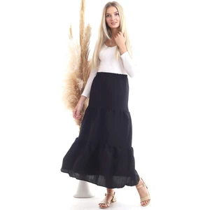 Cotton Mood 20343466 Sunshine Beli Lastikli Çingene Etek Siyah
