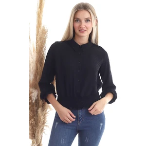 Cotton Mood 20343305 Dok.ponponlu Eteği Gipeli Gömlek Siyah