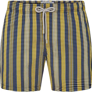 Shikoo Swimwear Sarı Lacivert Dikey Çizgili Bağcıklı Şort Mayo