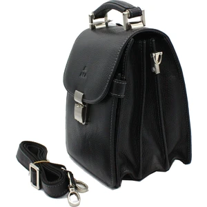 Aka Deri 301  Deri Erkek El ve Omuz Askılı Çanta Siyah