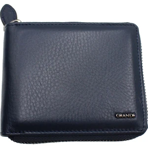1579 Deri Fermuarlı Erkek Cüzdan Kartlık Lacivert