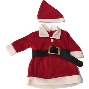 Noel Kız Çocuk 2'li Elbise - Kırmızı - 1-6 Yaş