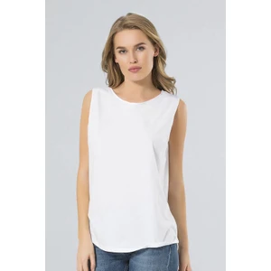 Florance Geniş Yaka Kolsuz Tişört