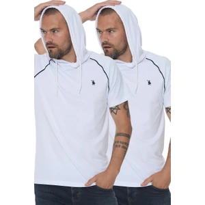 İkili Set T8570 Kapüşonlu Erkek T-Shirt