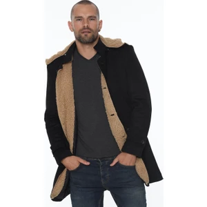 PLT8399 DEWBERRY SÜET GÖRÜNÜMLÜ ERKEK PALTO-SİYAH