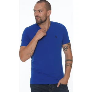 Yedili Set T8568 V Yaka Erkek T-Shirt-Siyah-Lacivert-Beyaz-Gri-Saks-Antrasit-Bordo