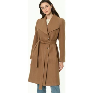 Z6639 Kadın Palto-Camel