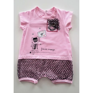 Piero Kids Kız Bebek Tulum Mektuplu Kedi Golf Tulum