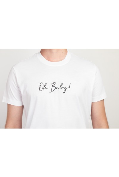 I And Basic Beyaz %100 Organik Pamuklu Basic Erkek Tişört / Oh Baby S