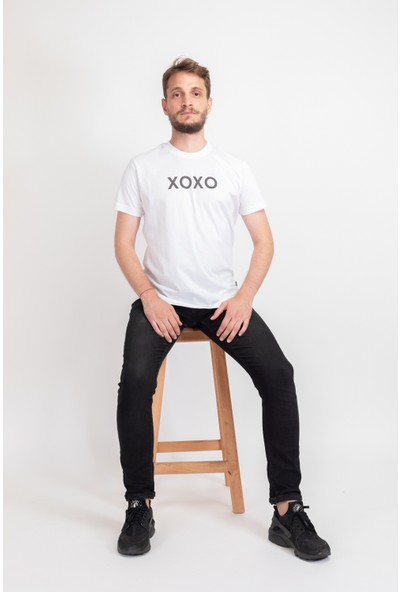 I And Basic Beyaz %100 Organik Pamuklu Basic Erkek Tişört / Xoxo S