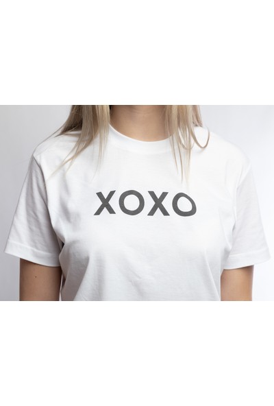 I And Basic Beyaz %100 Organik Pamuklu Basic Kadın Tişört / Xoxo M